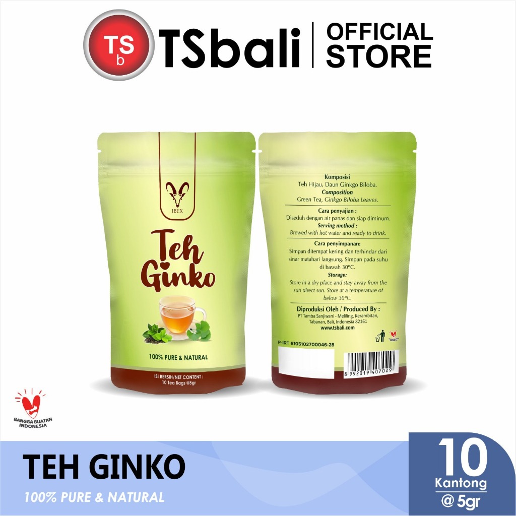 

IBEX Teh Ginko / Teh Ginkgo Biloba / Teh Alami Untuk Kesehatan Otak 5gr x 10 Tea Bags