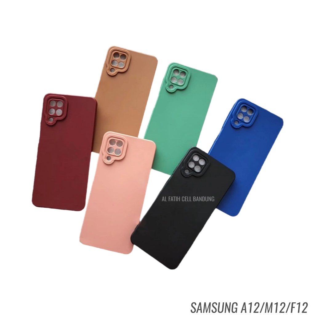 Case Samsung A12 / M12 Softcase Pro Camera - Candy Case - Casing Macaron - Case Polos - Silikon Hp