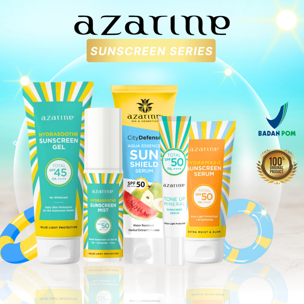 ✨ Aphrodite ✨ AZARINE Hydrasoothe Sunscreen Gel SPF45 / Mist SPF50 | Aqua Essence Sun Shield Serum S