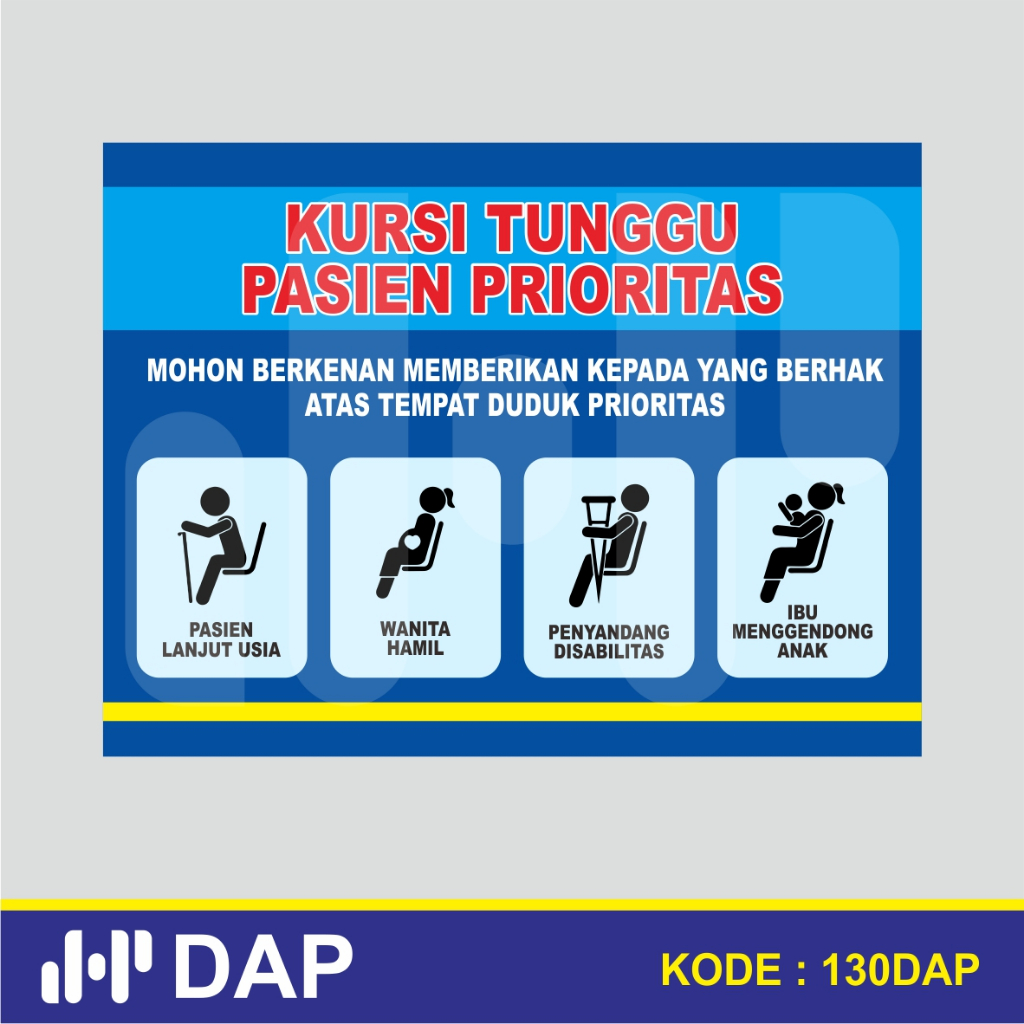 

130 - STIKER KURSI PASIEN PRIORITAS - 32 x 24 CM - VYNIL - TERBAIK