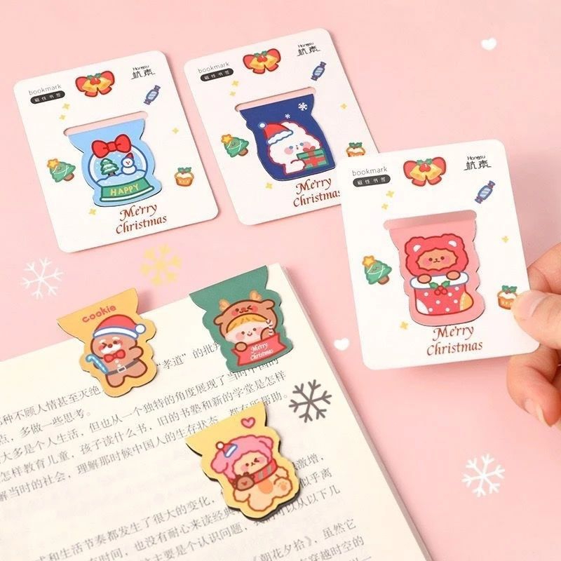 

PEMBATAS BUKU KLIP MAGNET KARAKTER LUCU MERRY CHRISTMAS BOOKMARK KLIP KERTAS