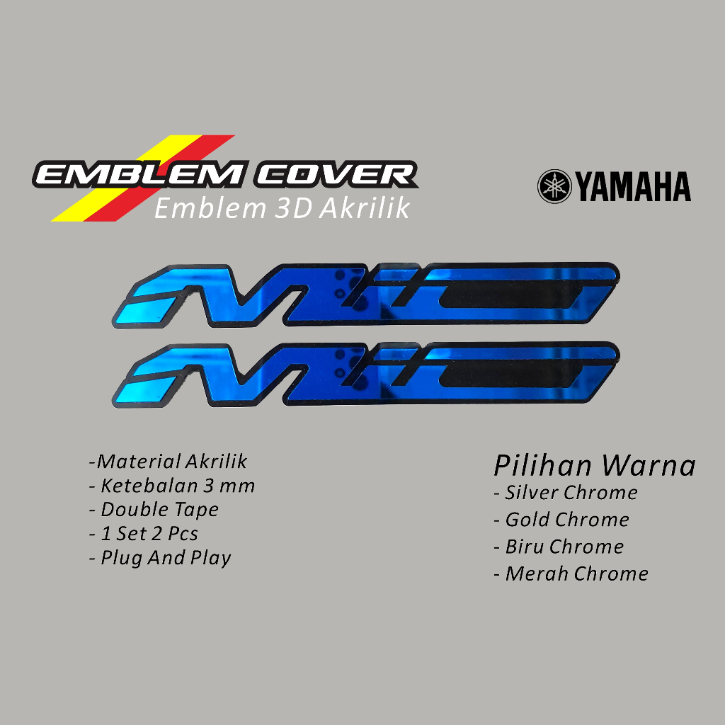 Emblem Embos Akrilik MIO MIo Sporty Mio Z Mio M3Logo 3D Timbul Premium