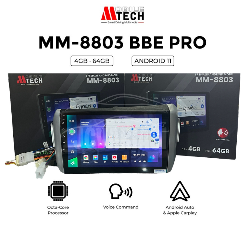MTECH Headunit Android MM-8803 BBE PRO 4 GB / 64 GB