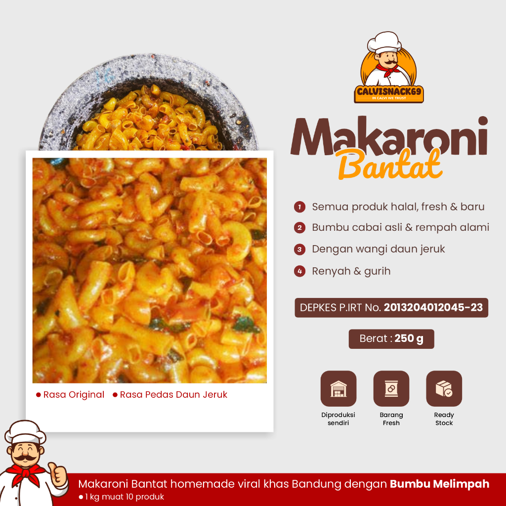 

Makaroni Bantat Pedas Daun Jeruk - Makaroni Bantat Calvin Snack 250 Gram