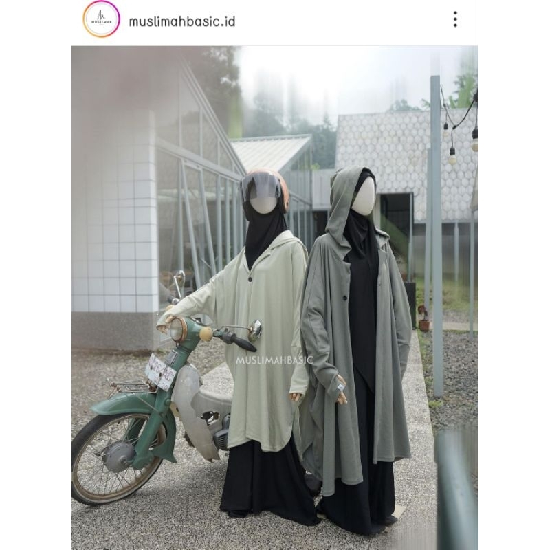 Preloved long outer muslimah basic black