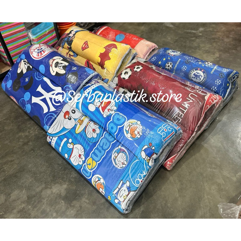 kasur busa lipat tilam camping ekonomis murah travel bed matras / kasur lipat dengan bantal / kasur 