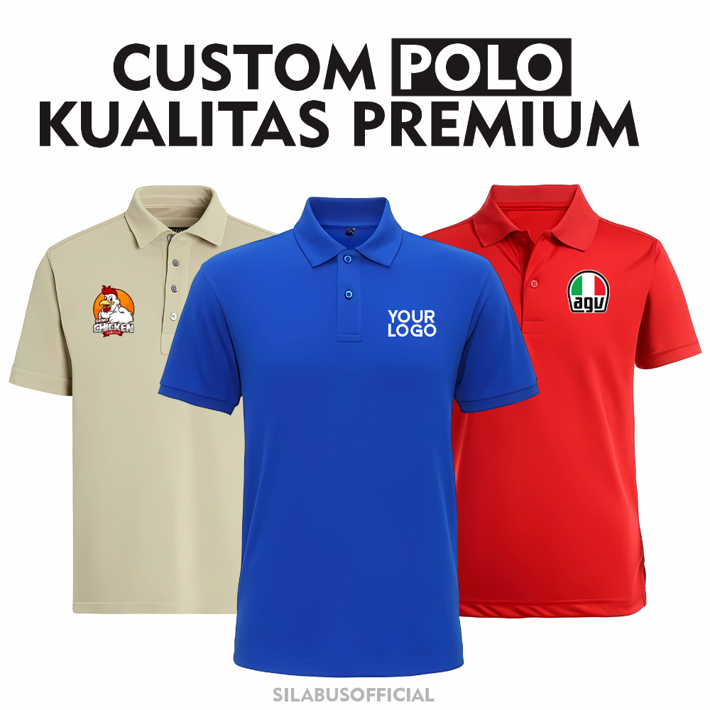 Kaos Kerah, Polo Shirt, Custom Logo Design Sendiri Sablon Satuan, Sablon Satuan, Custom Satuan