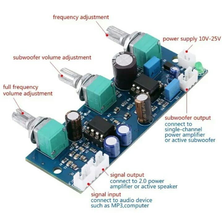 Subwoofer Filter NE5532 Low Pass Filter Pre amp 2.1