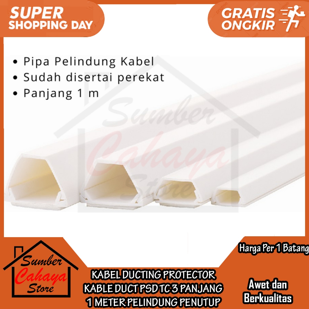 KABEL DUCTING TAPE TC 3 TC-3 PROTECTOR KABLE DUCT PSD PANJANG 1 METER PELINDUNG PENUTUP TUTUP PENUMP