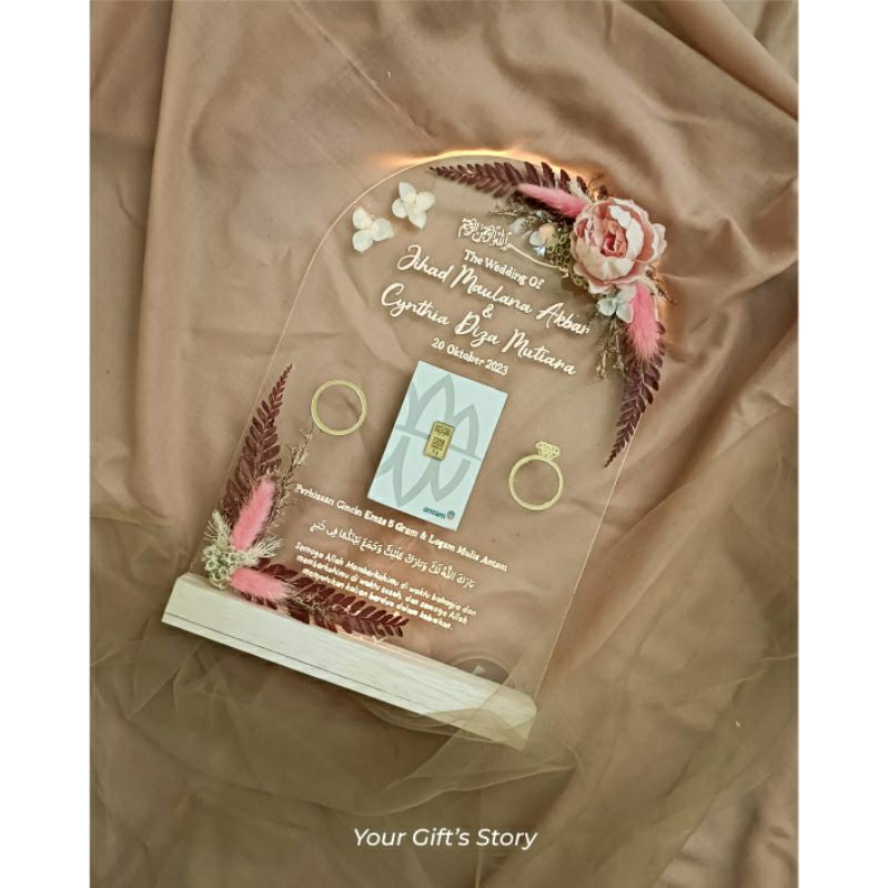 Akrilik Wedding Gift/Mahar Akrilik/Akrilik LED Mahar