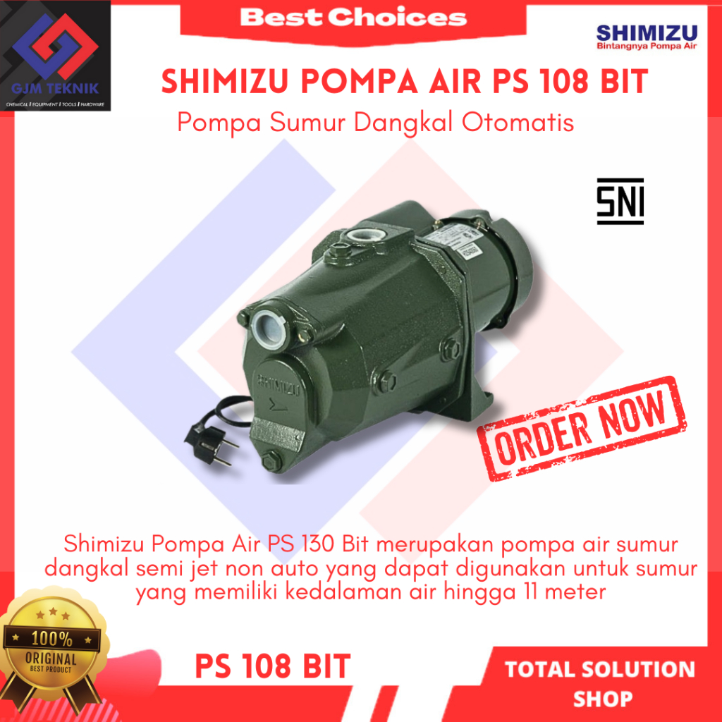 Pompa Air Shimizu JET-108 BIT -Water Pump Jet Murah - Water Pump Jet Shimizu