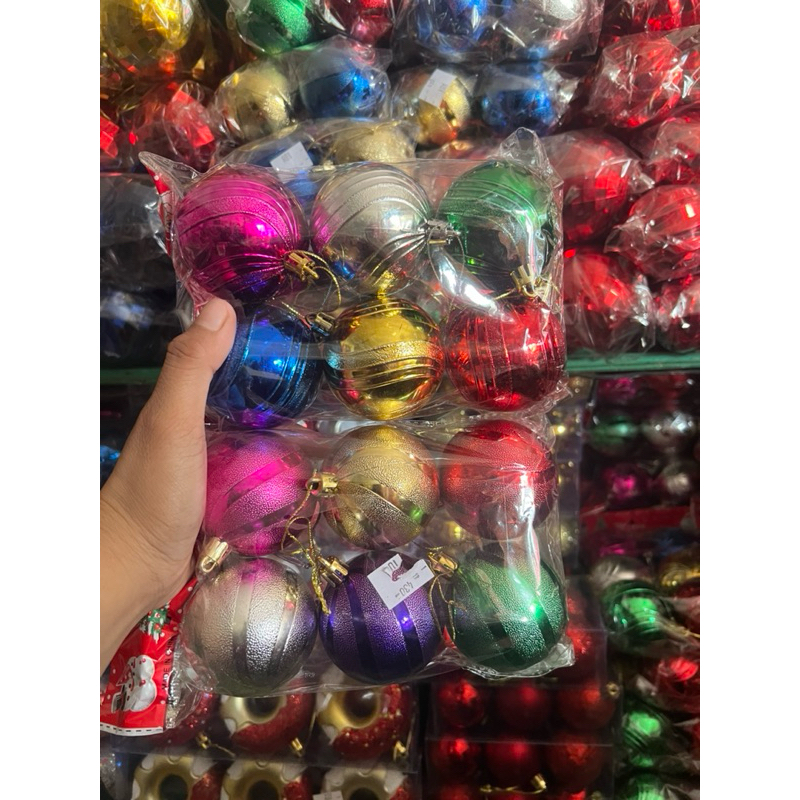 Bola Natal Warna Warni | Bola Hiasan Pohon Natal | Bola Natal Unik | Hiasan Pohon Natal