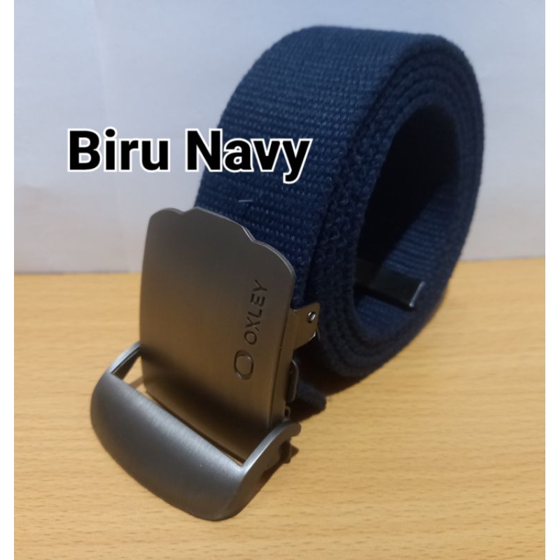 Gesper Pria Kepala Jepit Kanvas Katun