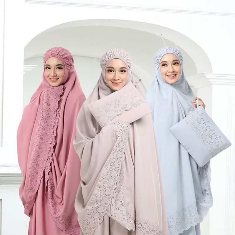 mukena bordir || mukena khodijah + Tas || mukena nyaman mewah