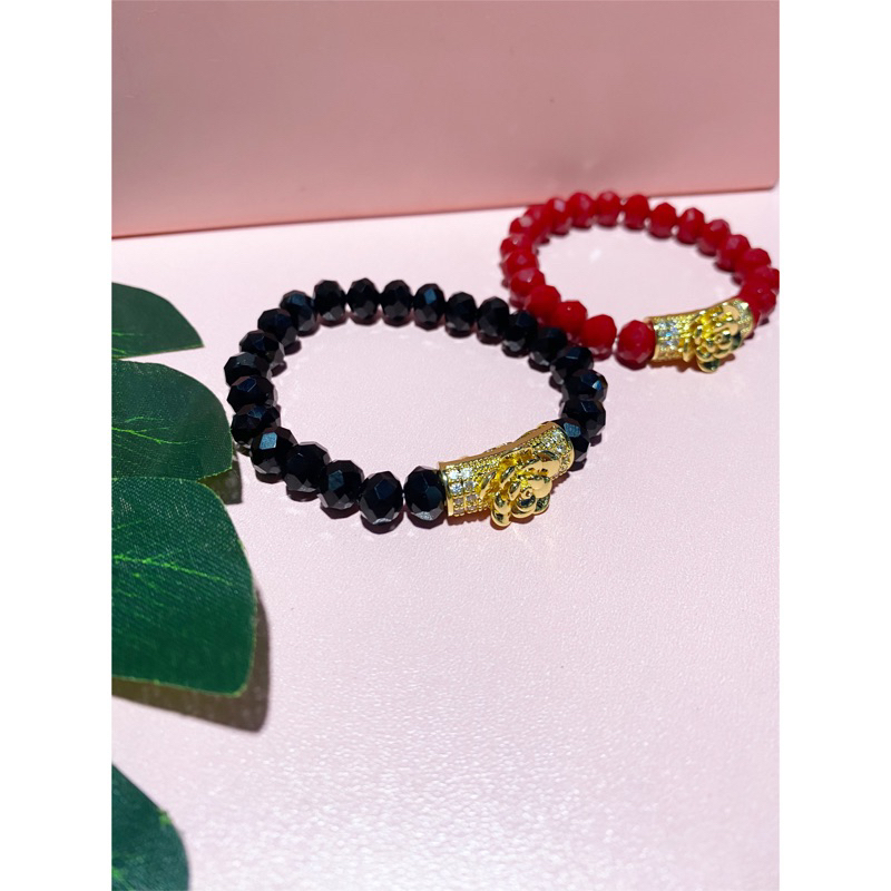 Gelang Kristal Mawar Lapis Emas perhiasan xuping