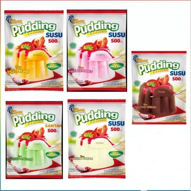 

Puding Pudding Enaaak Susu | Santan | Vanilla | Cocopandan 100gr