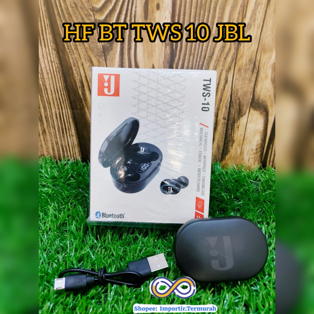 Earbuds Wireless JBL TWS 10 LED Display Earphone Bluetooth Headset