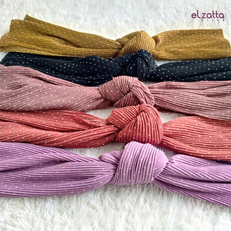 ELZATTA PLISKET MOTIF TERBARU PASHMINA PLEATS POLKA PASHMINA PLISKET ELZATTA