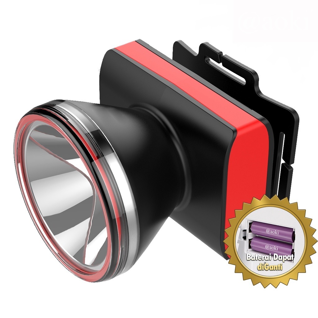 SENTER KEPALA LED 50W AOKI AK-3661PRO baterai lithium dapat diganti