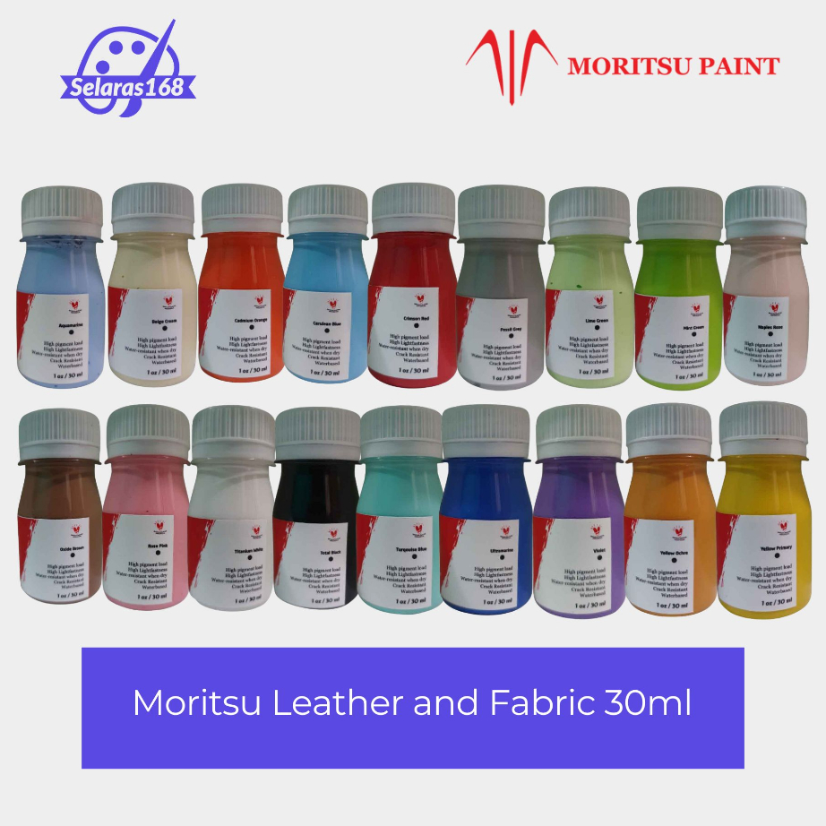 

Kirim Sekarang Moritsu Leather and Fabric Paint Premium - Moritsu Cat Sepatu 30ml