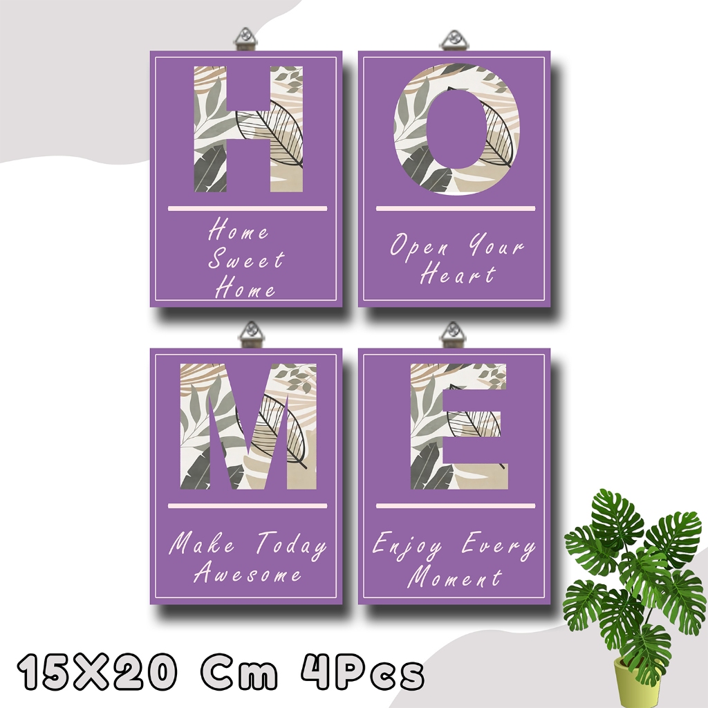 hiasan dinding murah - dekorasi rumah hiasan dinding aesthetic home 4 panel - dekorasi dinding rumah
