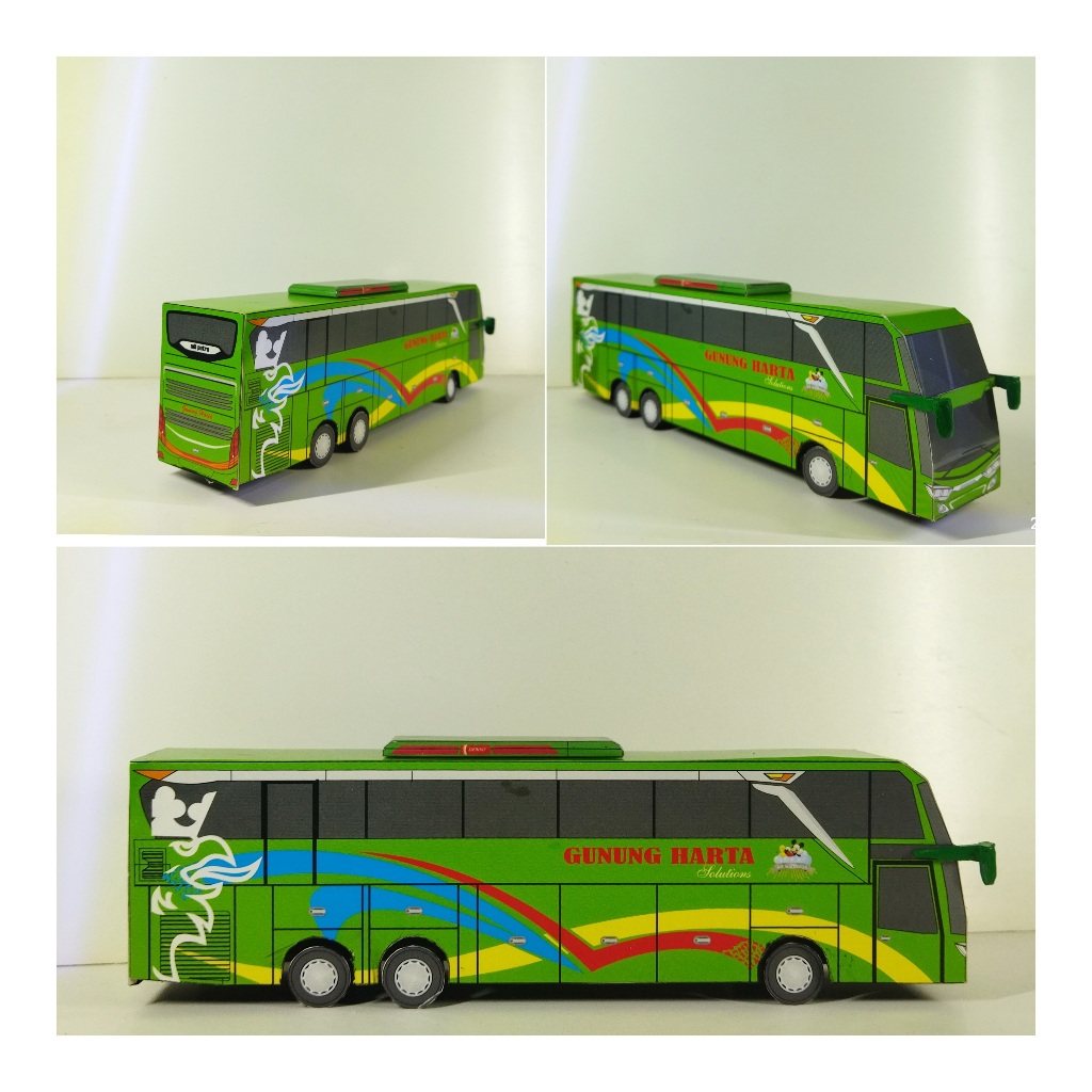 Miniatur Bus Gunung Harta Jetbus 3 Tronton - Papercraft Kurniatravel