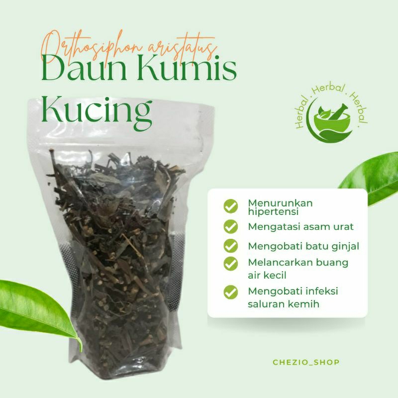 

Daun Kumis Kucing Kering Mengatasi Asam Urat, Batu Ginjal, Hipertensi / Teh Daun Kumis Kucing / Teh Herbal Alami