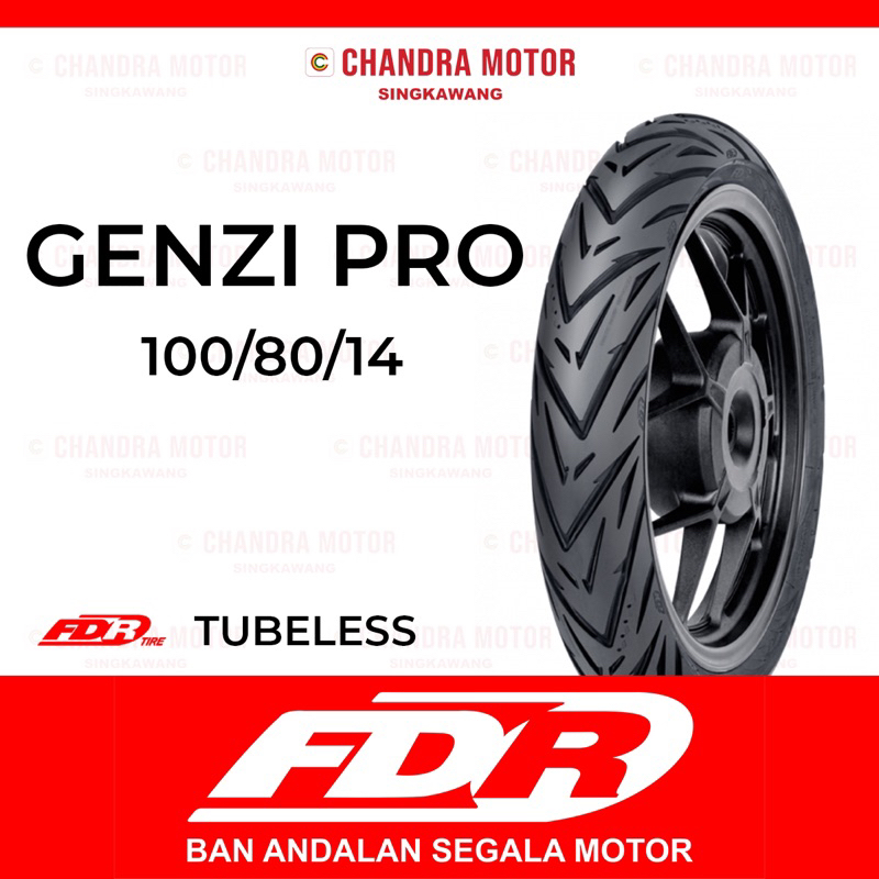 BAN LUAR MOTOR FDR GENZI PRO 100/80-14 ORIGINAL FDR