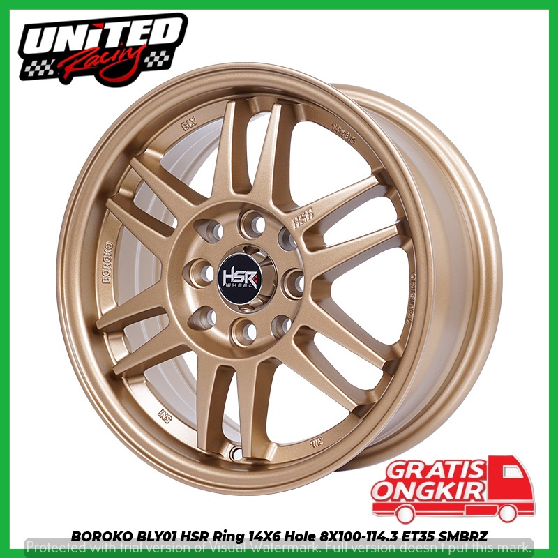 VELG SPORTY R14 HSR ORI BOROKO BLY01 RING 14 BRONZE UNTUK MOBIL WULING AIREV KIA VISTO KARIMUN