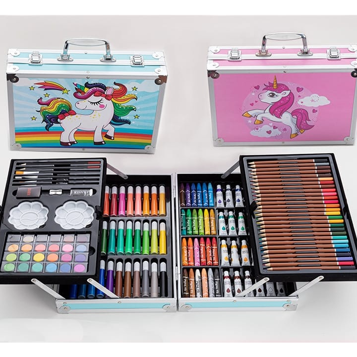 

Seller WD Crayon Set 145pcs Koper Aluminium Besi Krayon Pensil Warna 145 Pcs Box Alat Lukis Anak Koper Set Ready