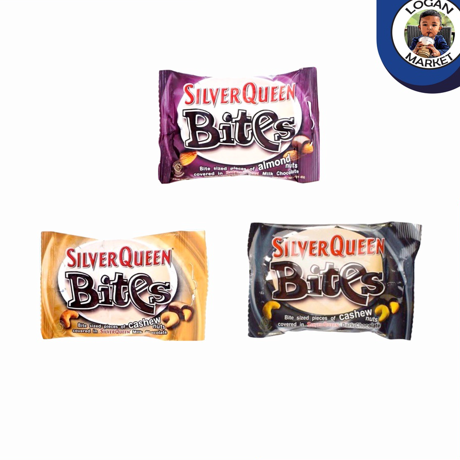 

Model Baru Silverqueen Silver Queen Bites Coklat Cokelat Cashew Mede Almond Dark 35gram 35 gram