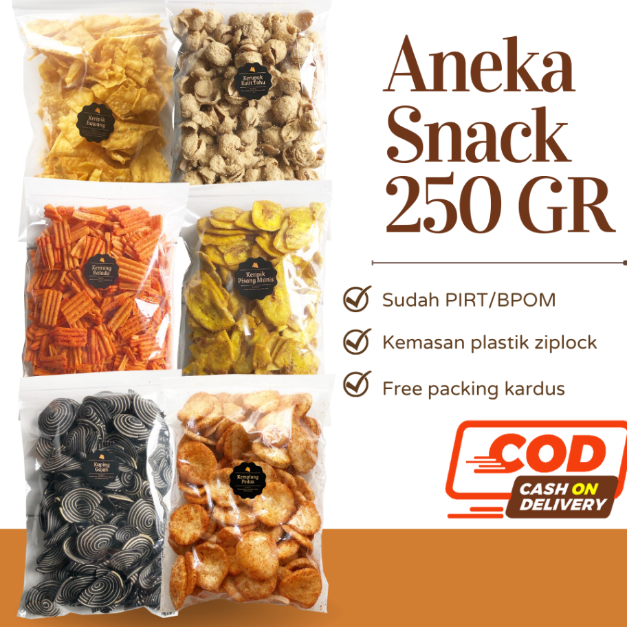 

Terbatas [DELISH SNACKS] Aneka Snack Grosir 250 Gram / Grosiran Kiloan / Cemilan Camilan Murah Enak Asin Pedas Gurih