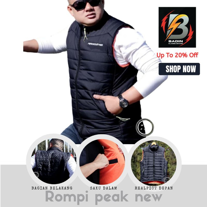 ROMPI MOTOR PEAKNEW PELINDUNG DADA / VEST PUFFER GELEMBUNG PRIA JUMBO PARASUT DESPO IMPOR Bikers