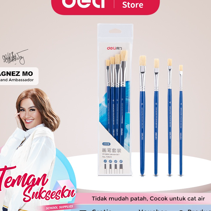 

Model Terkini Deli Paint Brush / Kuas Lukis / Kuas Cat Air Isi 6pcs 73922 73923
