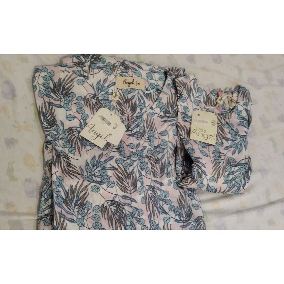 NWT (NEW WITH TAG) DRESS ATELIER ANGELINA BELLA  KIND of LEAF BLUSH BLUE M DAN LITTLE SARAH 2-4Y