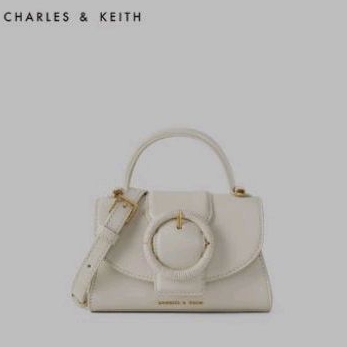 CHARLES KEITH ORIGINAL SLING BAG CREAM WHITE WOVEN MINI