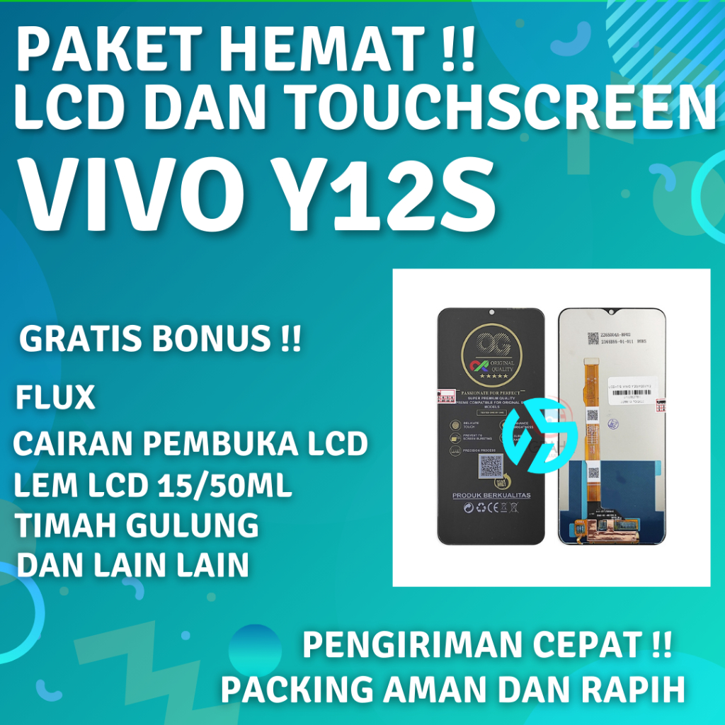 Layar Lcd Hp Vivo y12s Fullset Touchscreen Ori