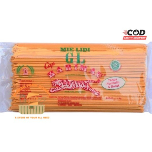 

➩↓✮≛ Mie Lidi / Mie Gomak 1kg / Mie Lidi Medan / Mie Aceh GL Cap HARIMAU Terbatas