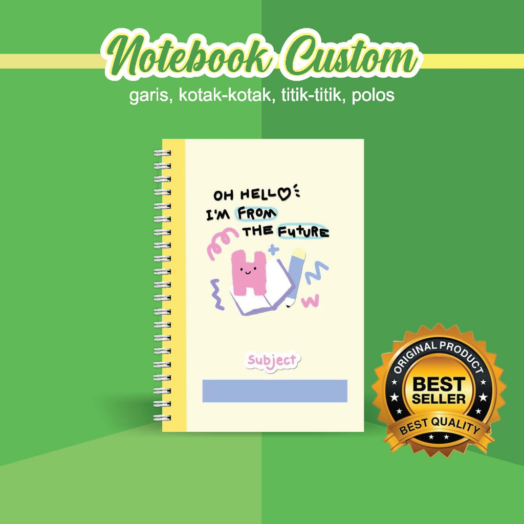 

NOTEBOOK A5 CUSTOM CATATAN/JURNAL BOOKPAPER GRID/KOTAK2#DOTTED/TITIK2#BLANK/POLOS