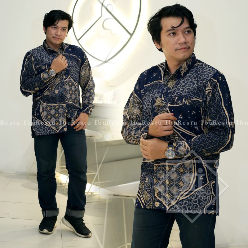 Kemeja Batik Peria Lengan Panjang/Hem Batik Peria/Kemeja Batik
