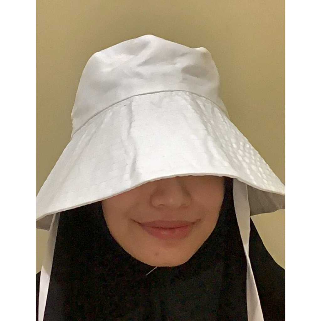 Bucket hat selebgram ada tali/Bucket hat super lebar TALI /BUCKET Terlaris bisa COD/TOPI UMROH  & HA