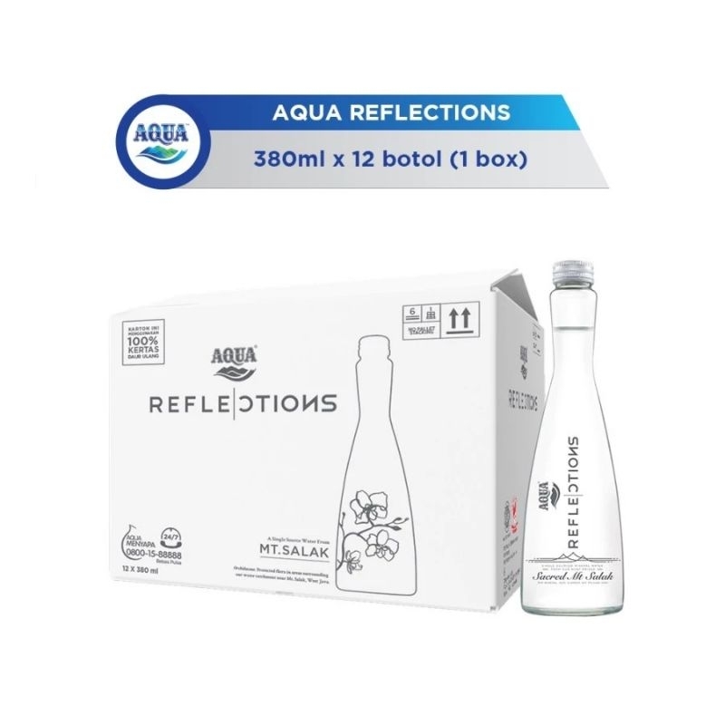 

Aqua Reflections botol beling kaca 380ml Aqua Reflection mineral water glass bottle air minum isi 12 botol