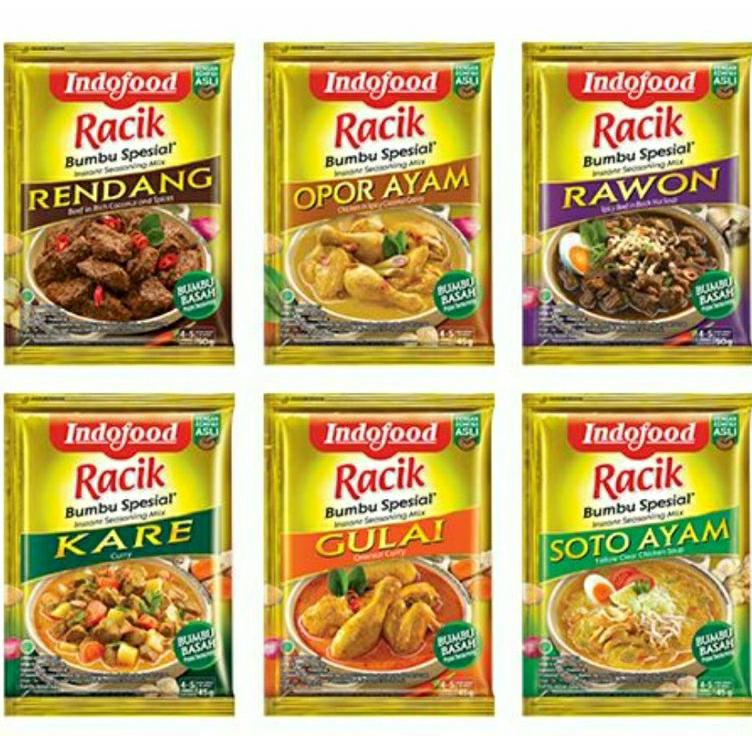 

Murah Racik Bumbu Spesial Indofood Rendang / Opor / Kare / Soto / Gulai / Rawon Harga Termurah
