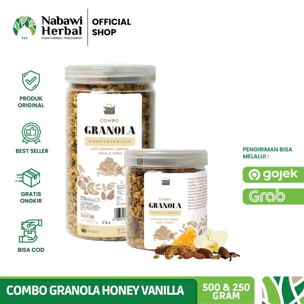 

Combo Granola Vanilla 500gr & 250gr Sereal Makanan Sarapan Sehat