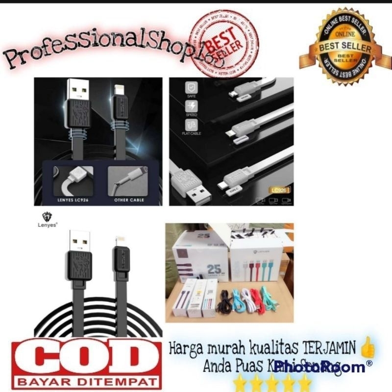 PS - Kabel Data Lenyes LC-926 2.4A Micro USB / Type C / Lightning Fast Charging / Lenyes LC-926 2.4A
