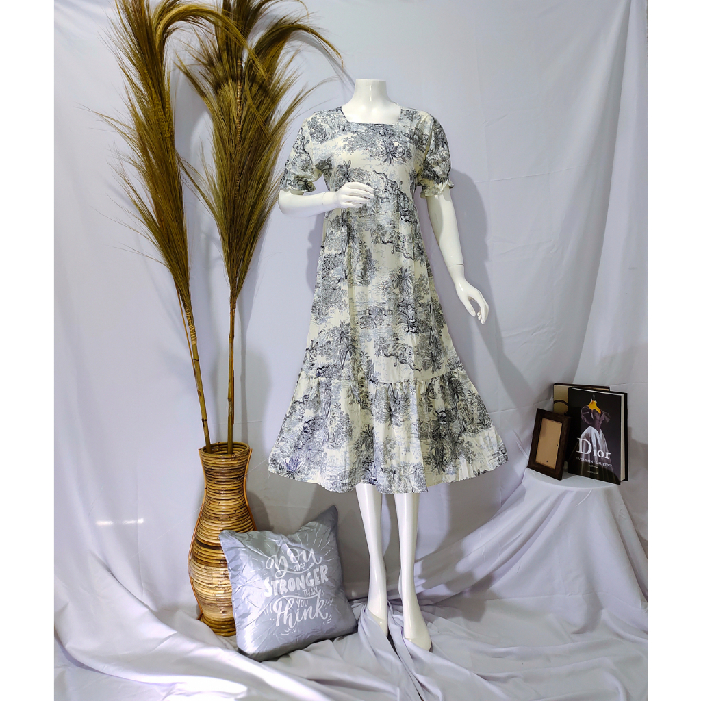 Hiyori Dress Pakaian Tidur Dan Piyama Saaona bahan Katun rayon Diamond Nyaman motif cantik