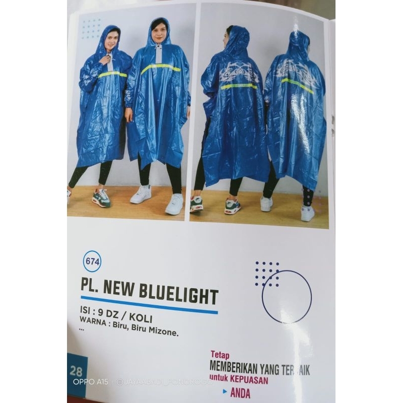 jas hujan dewasa Ponco/kelelawar blue light