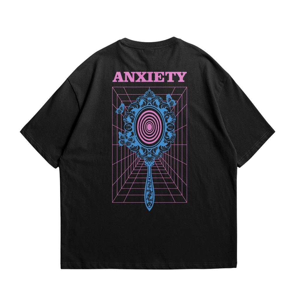 AMT - 20 Amelot Baju Kaos Pria Wanita Lengan Pendek Motif "AN XIETY V1 " Digital Printing Kaos Distr