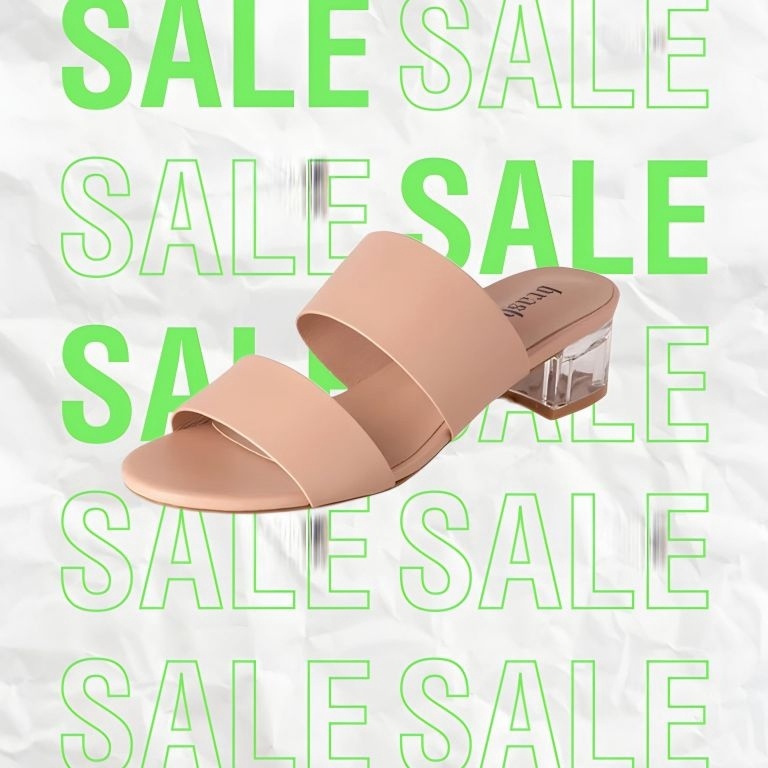 Dapatkan disini Brash Royalty Womens Block Heels - Nude     Medium heel sandals with anti-slip outso