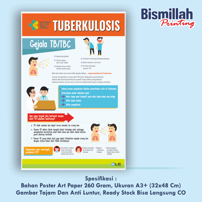 

Poster Kesehatan Tuberkulosis Gejala TB/TBC